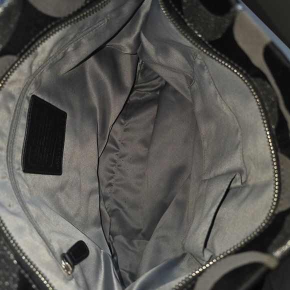 Y2K COACH Gallery Signature 3 Color Lurex Tote Bag Black/Silver No. H1193-F18003 - Picture 7 of 8